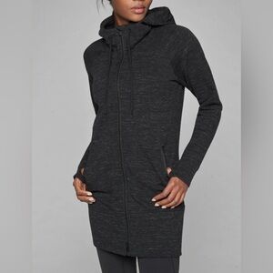 Athleta Stronger Long Long Hoodie Black Multi Size XXS